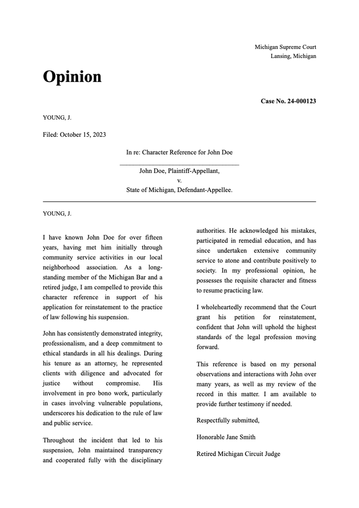 Michigan Supreme Court legal opinion document filed July 23 2004 with case details and judge names_variant_1